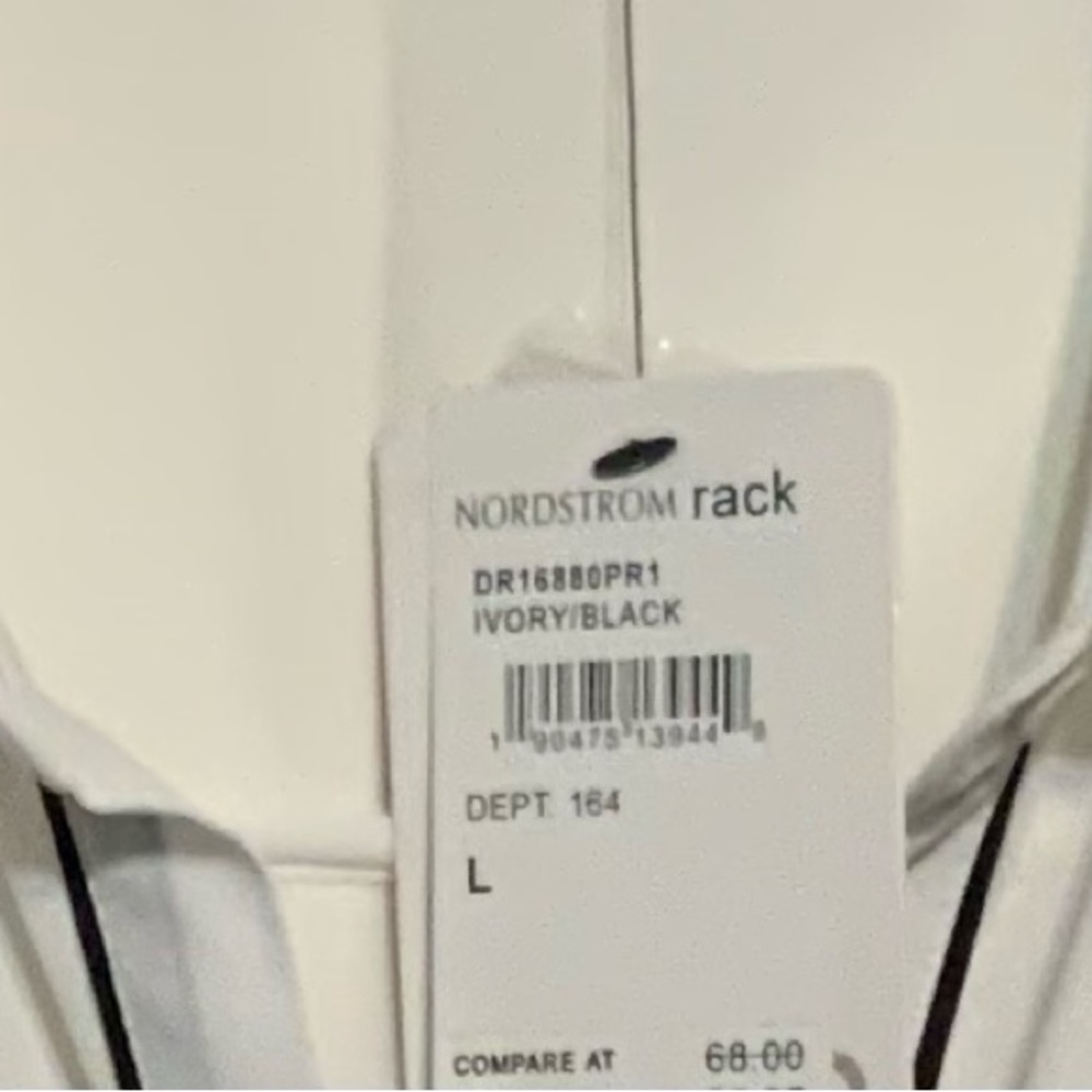 Sheer White Dress Black Trim